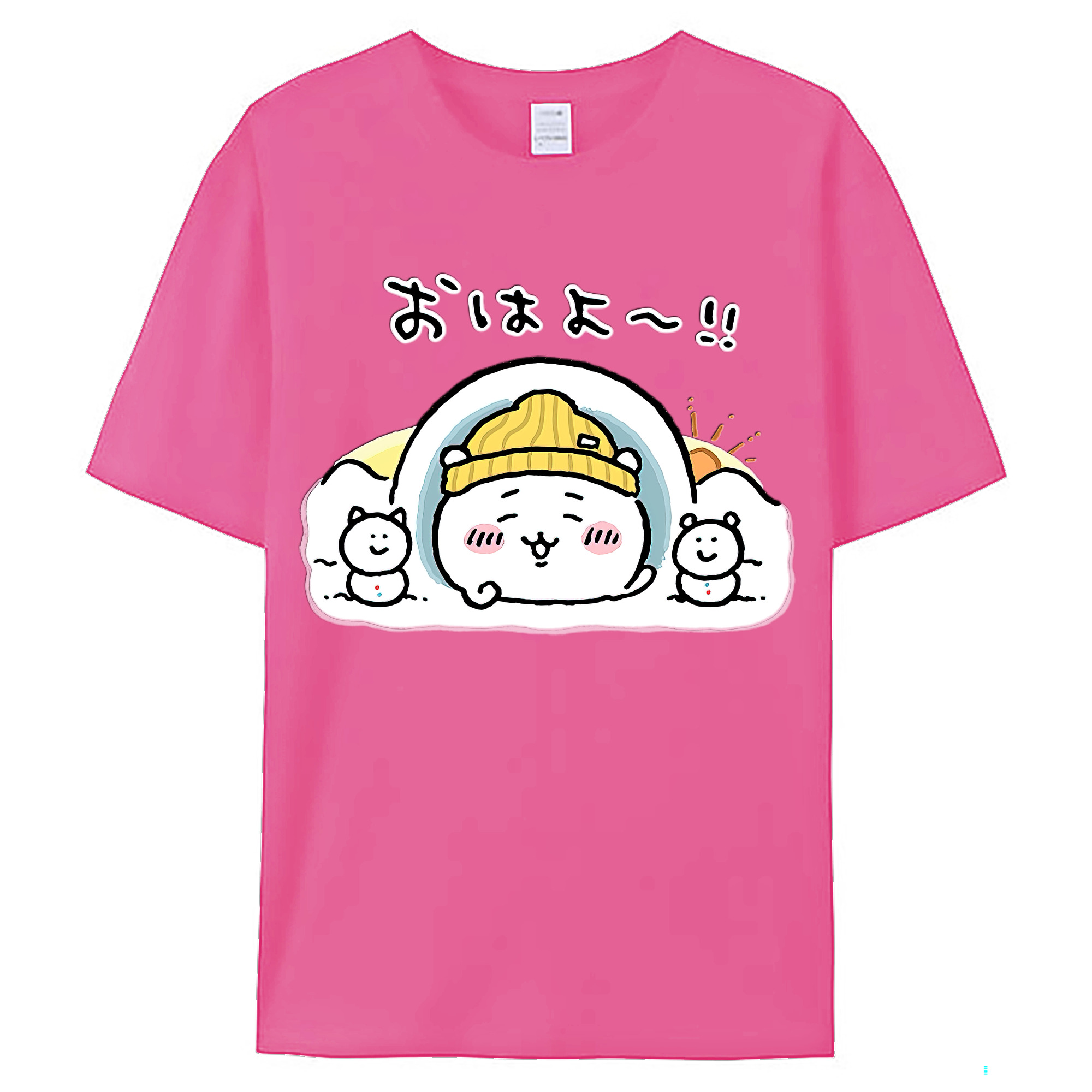 （画像用） ちいかわ ちいかわ Chii-kawa chiikawa レディースカジュアルプリントTシャツ（綿100％）